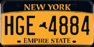 NY license plate HGE4884