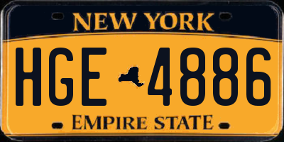 NY license plate HGE4886