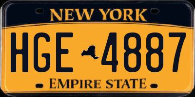 NY license plate HGE4887