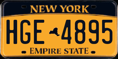 NY license plate HGE4895