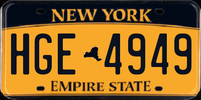 NY license plate HGE4949