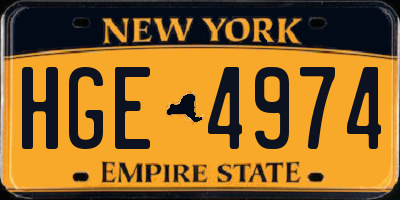 NY license plate HGE4974