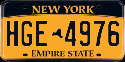 NY license plate HGE4976