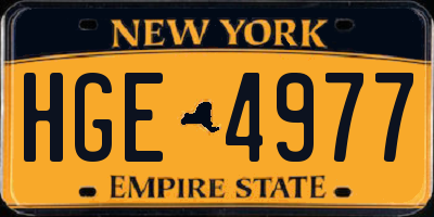 NY license plate HGE4977