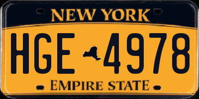 NY license plate HGE4978