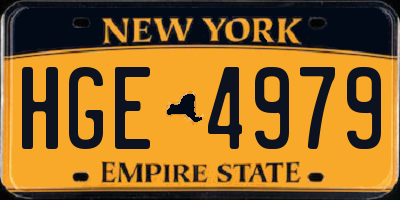 NY license plate HGE4979