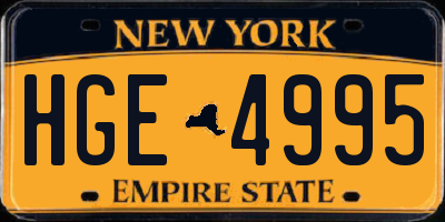 NY license plate HGE4995