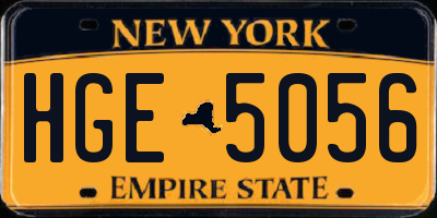 NY license plate HGE5056