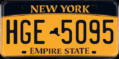 NY license plate HGE5095