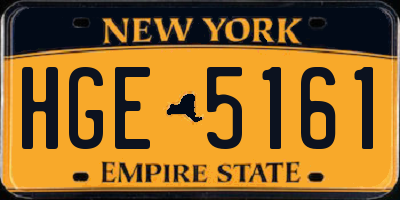 NY license plate HGE5161