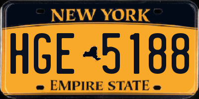 NY license plate HGE5188