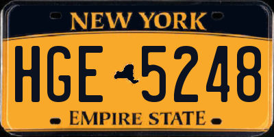 NY license plate HGE5248