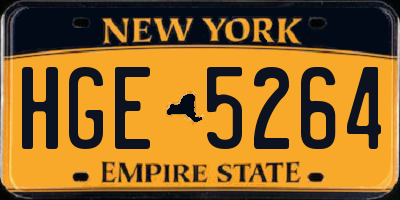 NY license plate HGE5264