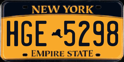 NY license plate HGE5298