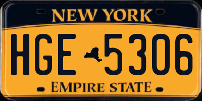 NY license plate HGE5306