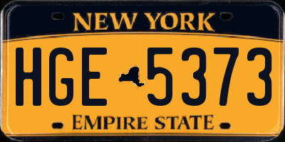 NY license plate HGE5373