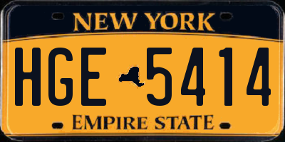 NY license plate HGE5414