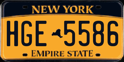 NY license plate HGE5586