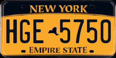 NY license plate HGE5750