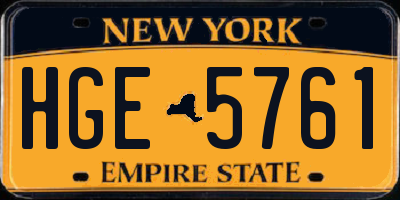 NY license plate HGE5761