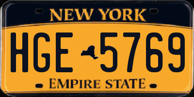 NY license plate HGE5769