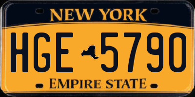 NY license plate HGE5790
