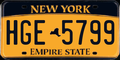 NY license plate HGE5799