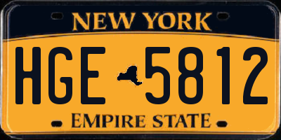 NY license plate HGE5812