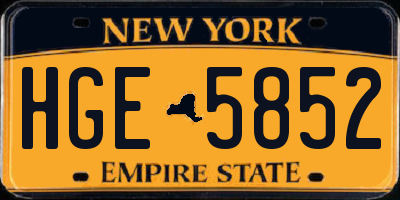 NY license plate HGE5852