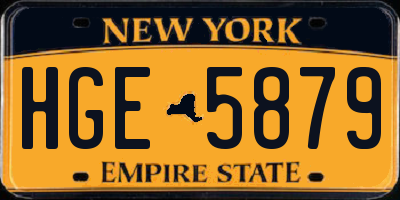 NY license plate HGE5879