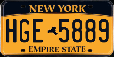 NY license plate HGE5889