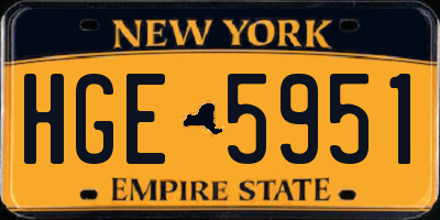 NY license plate HGE5951