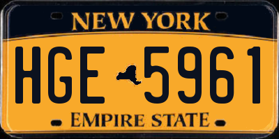 NY license plate HGE5961