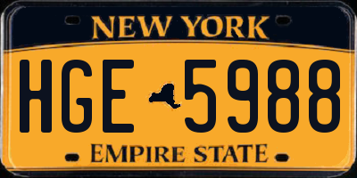 NY license plate HGE5988