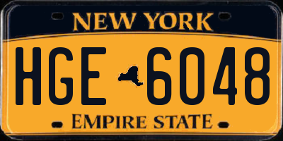NY license plate HGE6048