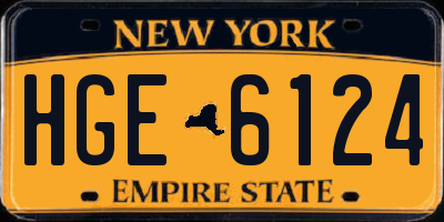 NY license plate HGE6124