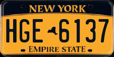 NY license plate HGE6137