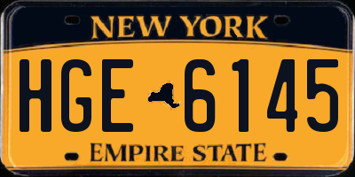 NY license plate HGE6145
