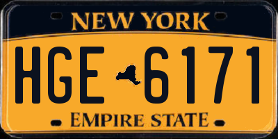 NY license plate HGE6171