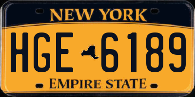 NY license plate HGE6189