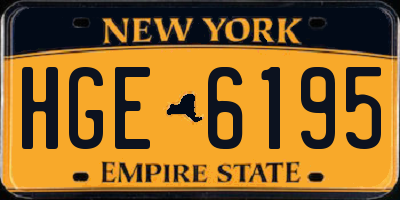NY license plate HGE6195