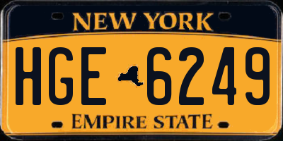 NY license plate HGE6249