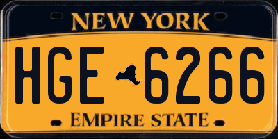 NY license plate HGE6266
