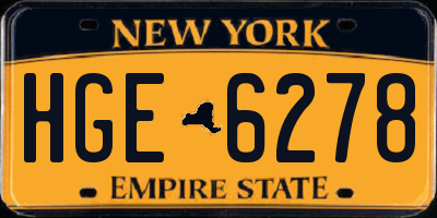 NY license plate HGE6278