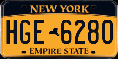 NY license plate HGE6280