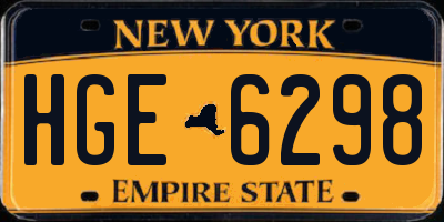 NY license plate HGE6298