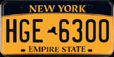 NY license plate HGE6300