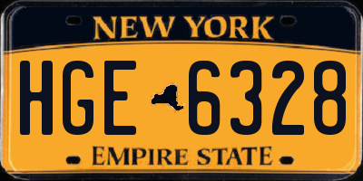 NY license plate HGE6328