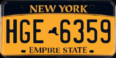 NY license plate HGE6359