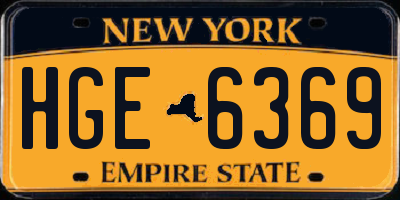 NY license plate HGE6369